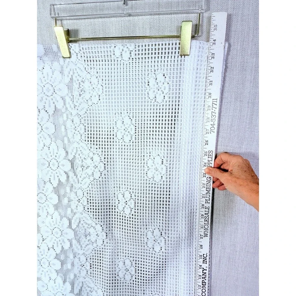 White Lace Floral Design Valance 68” X 19” Rod Pocket Cottage Core